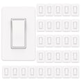 thumbnail image 1 of Thunderway Interruptor de luz decorativo de un solo polo, color blanco mate, con placa de pared sin tornillos, 15 A, 120/277 V, interruptor de paleta basculante de encendido/apagado, conexión a tierra, 1 of 7