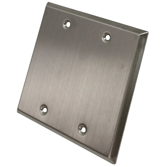Seismic Audio  Blank Stainless Steel 2 Gang Wall Plate - For Cable Installation Silver - SA-PLATE15