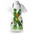 thumbnail image 3 of Letter K Apron Uppercase K Green Themed Image with Nature Inspirations Animals Plant Life, Unisex Kitchen Bib Apron with Adjustable Neck for Cooking Baking Gardening, Green Multicolor, by Ambesonne, 3 of 3