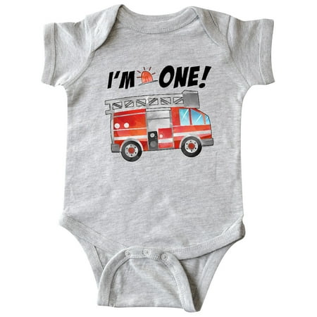 

Inktastic I m 1 Fire Truck 1st Birthday Gift Baby Boy or Baby Girl Bodysuit