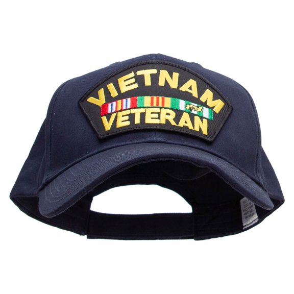Vietnam Veteran Patched New Big Size High Profile Twill Cap - Navy XL-3XL