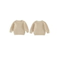 thumbnail image 2 of Rovasas Baby Knit Sweaters Long Sleeve Round Neck Solid Color Pullovers, 2 of 9