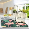 thumbnail image 5 of Yayeee Dish Drying Mat for Kitchen Counter 18"x24" Microfiber Absorbent Pad, Flamingo Leaves Pattern, 5 of 7