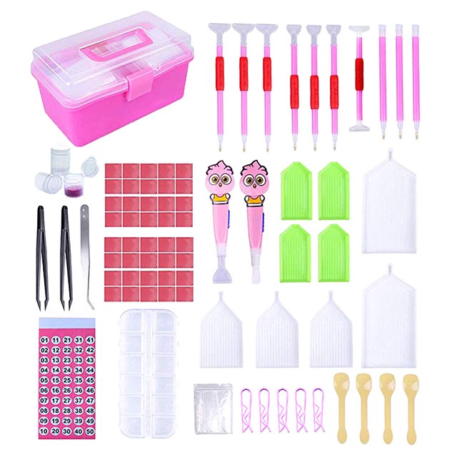 121 Piezas De Bricolaje Accesorios De Pintura De Diamante, Lapiceras de lámpa, Herramientas De Pintura De Diamante Pa Adultos, Caja De Almacenamiento Zulema Kits de pintura de diamante 5D