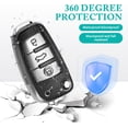 thumbnail image 5 of Key Fob Cover Compatible with Audi A1 A3 Q3 Q7 R8 A6L TT 3 Button Flip Key Keychain Case Holder Protector,A:silver, 5 of 6