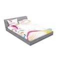 thumbnail image 2 of Ambesonne Floral Fitted Sheet & Pillow Sham Set, Vivid Bubbles Dots, Queen, Multicolor, 2 of 2