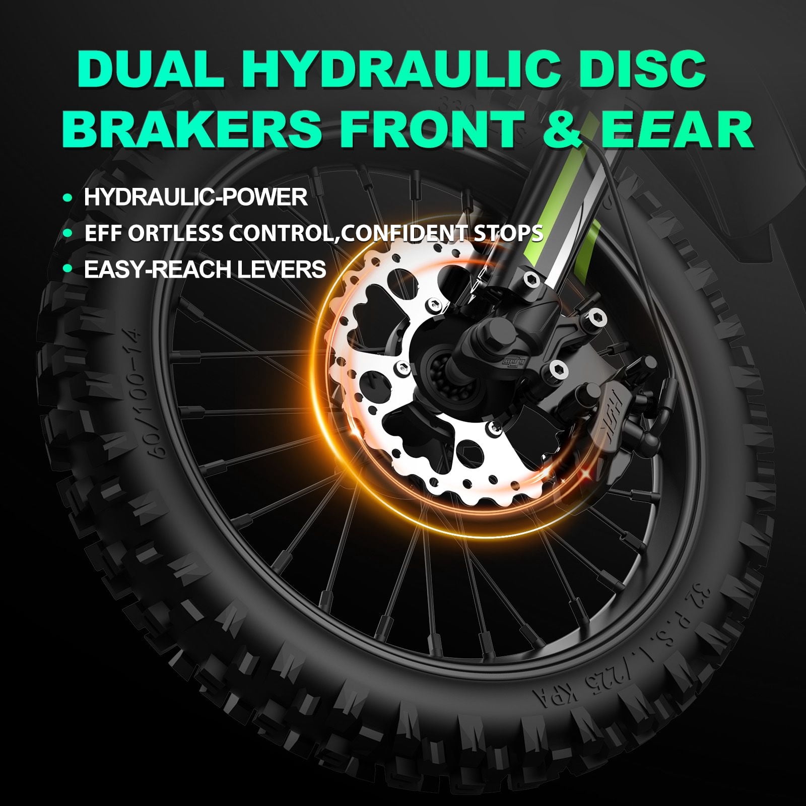 Peak 3000W Electric Dirt Bike for Adults/Teens,48V 30AH Battery,Max 60Miles Electric Motorcycle,14"/12" Knobby Tires Mountain Bike UL2849