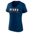 thumbnail image 2 of Women's Navy Chicago Bears Primary Play V-Neck T-Shirt, 2 of 3