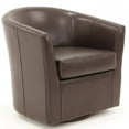 thumbnail image 2 of Fox Hill Trading Windsor Faux Leather Swivel Chair, Brown, 2 of 5