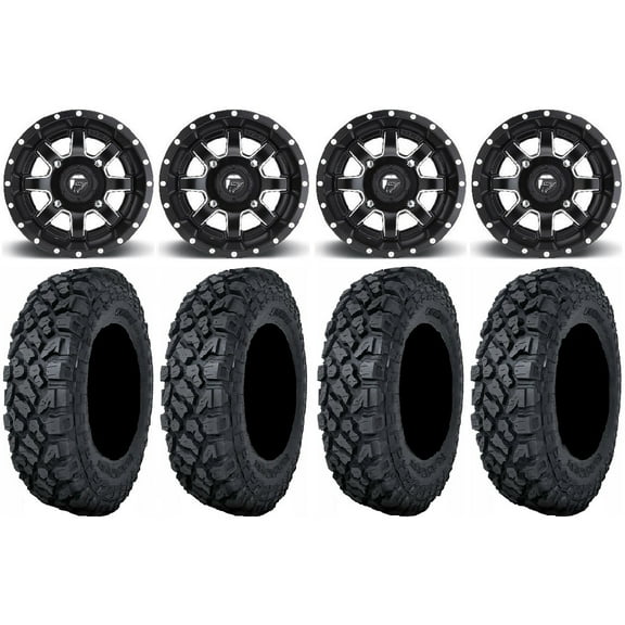Fuel Maverick Black 15" Wheels 32" Klever X/T Tires Can-Am Commander Maverick Renegade Outlander Defender