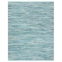 SAFAVIEH Rag Candis Striped Cotton Area Rug, Turquoise/Multi, 6' x 9'