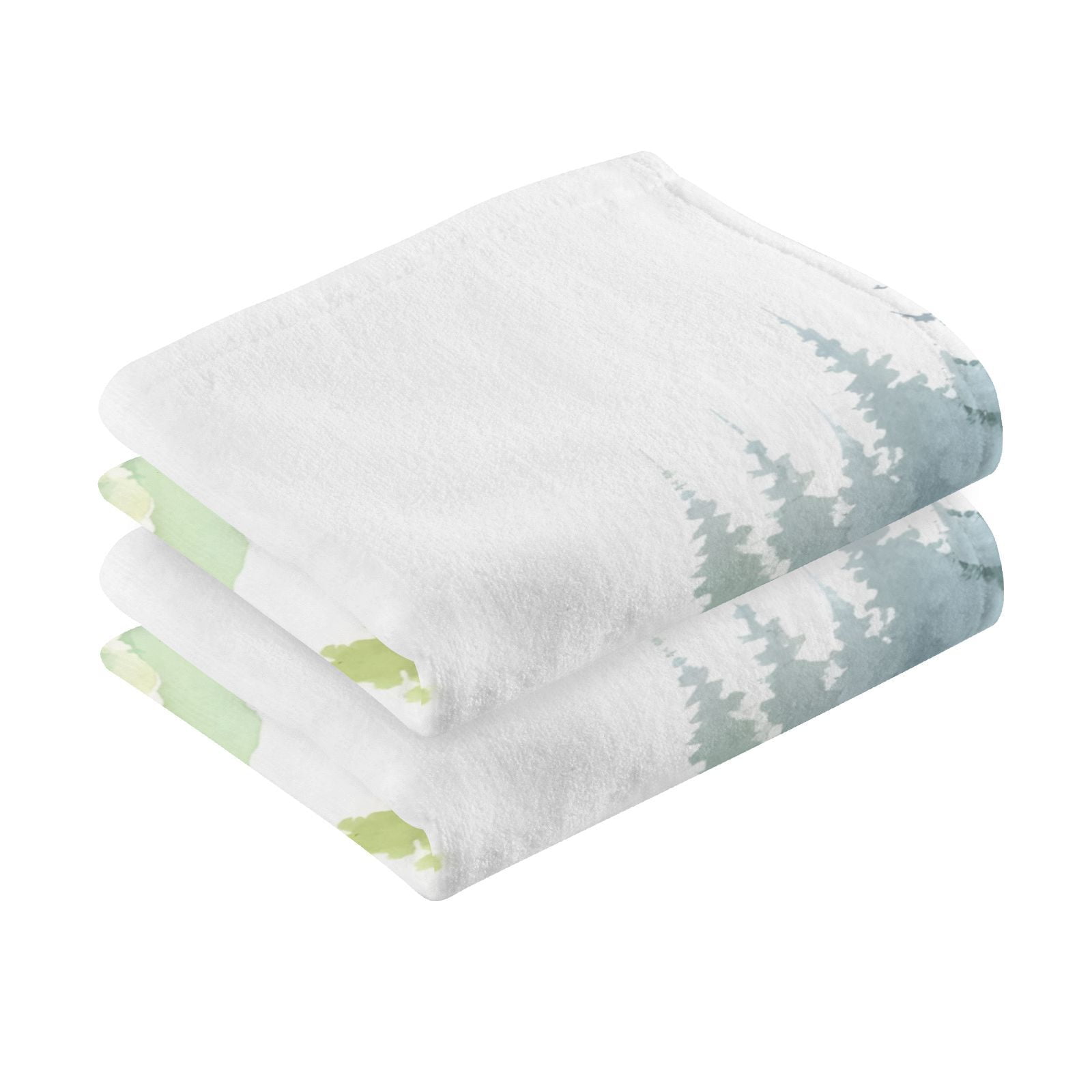 Deers on Forest Hand Towel Bath Towels Face Towels Cotton Absorbent for Home Hotel Spa Swimming Yoga Sports Decorative Towel Set of 2
