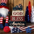thumbnail image 4 of Americana decor, Patriotic decor, Tiered Tray decorations Set, Distressed Painted Wood, Vintage Shelf decor, Tray decor Items, Shelf decorations, 4 Pc, 4 of 6