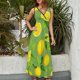 thumbnail image 2 of Vestido Largo Sin Mangas Para Mujer, Delicious Lemon Traje Informal Para Cumpleaños, Verano, 2 of 5