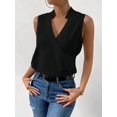 thumbnail image 5 of Womens Pleated Tank Tops V Neck Casual Sleeveless Blouses Summer Basic Vest Shirt, 5 of 6