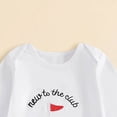 thumbnail image 7 of WUANDIXFA Baby Boy Girl Golf Outfit New To The Club Embroidery Long Sleeve Romper Golf Pants Hat Set 3Pcs Fall Clothes (White, 3-6 Months), 7 of 7
