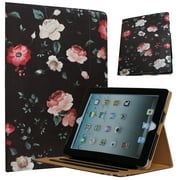 JYtrend Case for 10.9 inch iPad Air 5th/ Air 4th Generation, Multi Viewing Stand Folio Smart Cover With Pocket Auto Wake Up/Sleep For iPad Air 4/Air 5 A2588 A2589 A2316 A2324 A2072 (Black Flower)