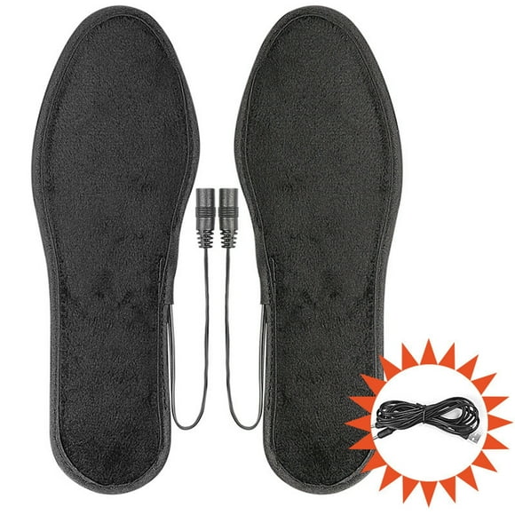 USB Powered Heated Insoles for Men and Women Rechargeable Foot Warmers with Velvet Comfort