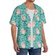 thumbnail image 2 of Balery Pig And Flower Camisa Casual de Manga Corta con Botones para Hombre, Texturizada, Estilo Cubano, para Playa, Verano-Large, 2 of 5