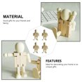 thumbnail image 2 of Juego de 5 piezas de madera con forma de robot embrionario blanco, figuras sin terminar, juguetes de escritorio, manualidades, muñecos de clavija en blanco, 2 of 6