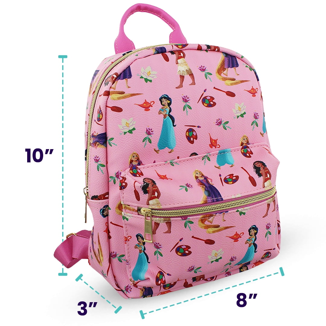 Disney Princess with Flowers Mini PU Leather Backpack Purse DPCM86YT