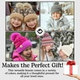 thumbnail image 5 of Funky Junque Toddler Pom Beanie – Kids Winter Hat for Ages 1–4, Baby Boy & Girl Knit Beanies, Warm Cozy Knit Snow Hats - 2 Pack - Black & Candy Pink, 5 of 5