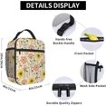 thumbnail image 2 of Insulated Lunch Box for Women Kids Floral Lunch Box for Work,Picnic,School,Travel,Hiking,Beach or Fishing Polyester Wild Flower Meadow Floral Theme Lunch Bag, 2 of 6