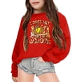 thumbnail image 2 of Tisuna Kids Girls Back To School Sweatshirts Child Breathable Cartoon Print Sweatshirt Teen And Youth Fall Winter Long Sleeve Hoodless Size 7-8 Years, 2 of 4