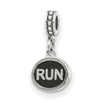thumbnail image 1 of FB Jewels Sterling Silver Reflections Black Enameled Run Dangle Charm, 1 of 4