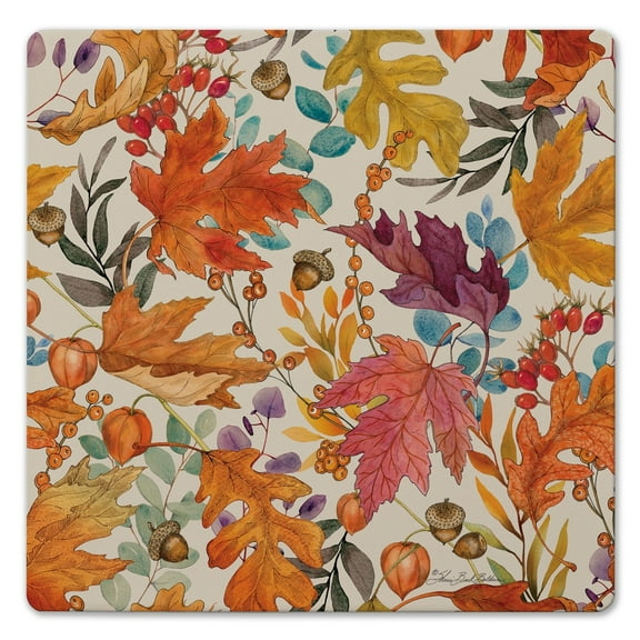 Thirstystone "Autumn Colors" Decorative Cork Backed Stone Trivet 8" Square