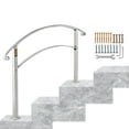 thumbnail image 1 of VEVOR Handrail Stair Railing 3-Step Handrail Fits 1 or 3 Steps Matte White Stair Rail Wrought Iron Handrail with Installation Kit Hand Rails for Outdoor Steps, 1 of 9