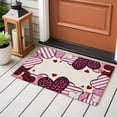 thumbnail image 4 of Area Rug 2 x 3 Ft, Valentine's Day Indoor Accent Bathroom Rugs for Kitchen/Laundry Room, Pink Strip Love Hearts Rustic Burlap Washable Non-Slip Runner Floor Mat for Entryway, Living Room, 4 of 8