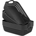 thumbnail image 1 of Zerdyne 6-Pack Gray Small Plastic Storage Baskets Tray with Handle, 1 of 7