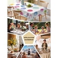 thumbnail image 5 of Rainbow Table Cloth, Colorful Boho Tainted Pattern Polka Dot Modern Waterproof Tablecloth for Square Tables, Reusable Washable Fabric Table Cover for Restaurant Kitchen Dining Tables 60"x60", 5 of 6