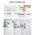 thumbnail image 5 of No Hook Shower Curtain with Snap-in Liner, Blue Fruit Waterproof Fabric Bathroom Curtains, Vintage Plant Nature Botanical Flower Floral Bath Curtains & Mesh Top Window 72"x78" Long, 5 of 6