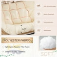 thumbnail image 6 of RADIATA Double Egg Chair Indoor Outdoor Stationary Oversized Thicken Padded Cushions,2 Person Egg Loveseat Chair,600 lbs Extra Large Lounge Chair for Patio Balcony Porch Backyard Beige, 6 of 9