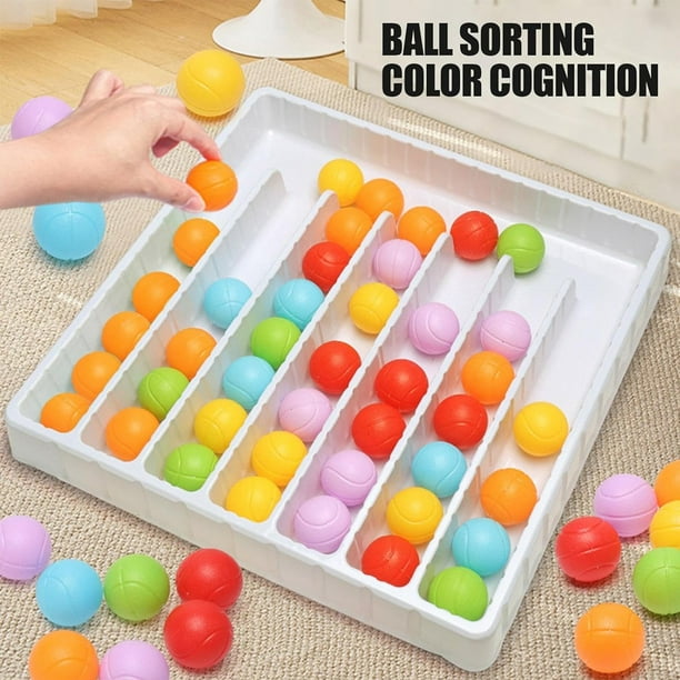 Likrtyny Juguete Clasificacion Bolas Divertidas Juego Sensorial Bolas Arcoiris Juego Retorno Bolas Colores para Bodega Aurrera en linea
