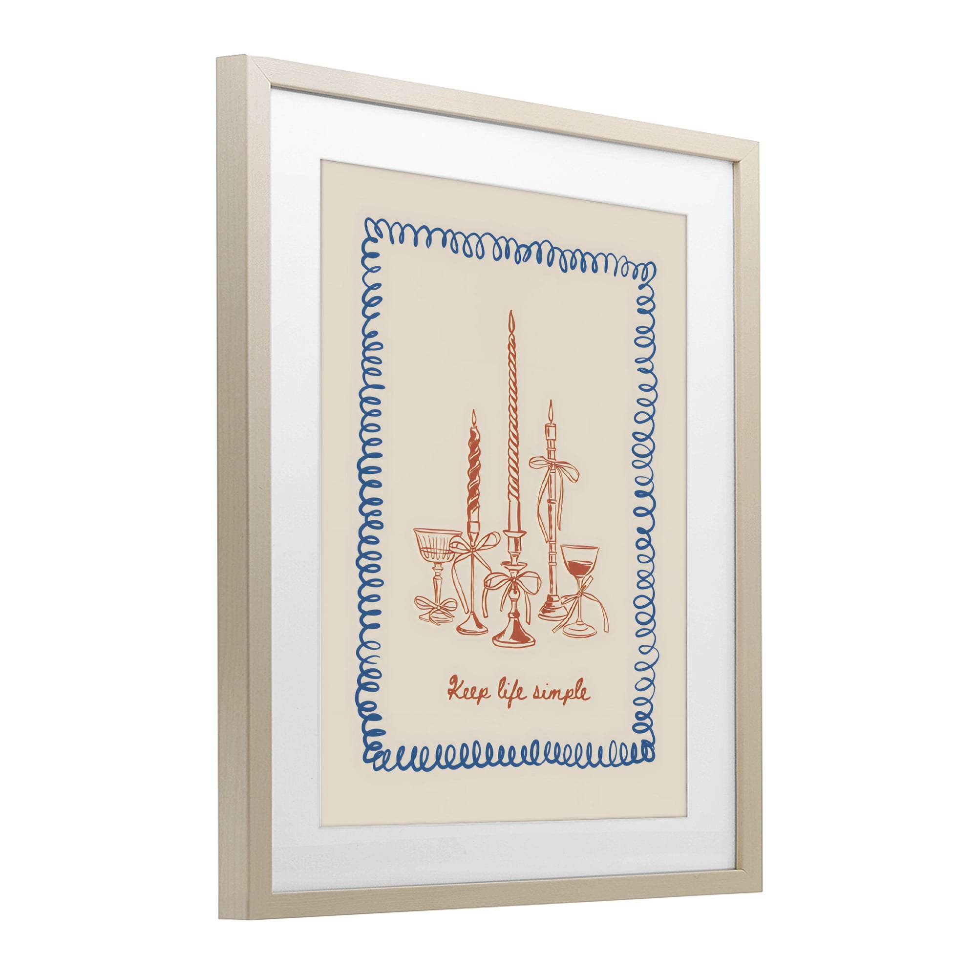 Stupell Industries Keep Life Simple Candles Birch Framed Print Under Glass, design by The Prints Vibe