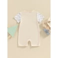 thumbnail image 3 of FEORJGP Infant Baby Boy Girls Summer Romper 0 3M 6M 12M 18M Toddler One-piece Jumpsuit Plaid Print Patchwork Short Sleeve Bodysuit Newborn Fashion Casual Cute Clothes for Daily Holiday, 3 of 6