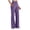 Purple, variant on Women's High Waist Yoga Pants with Pockets Casual Sporty Flared Leggings Side Slit Stretchy Elastic Waistband Comfy Lounge Activewear Trousers, Wine 4XL