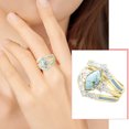 thumbnail image 2 of Weloille 3Pcs Fashion Rings Set Natural Turquoise Diamond Rings Mother's Day Birthday Gift Jewelry For Women, 2 of 6