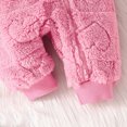 thumbnail image 6 of fatyb Newborn Baby Fleece Hooded Romper Infant Warm Fuzzy Pajama Jumpsuit Soft Thermal Outwear Snowsuit, 6 of 7