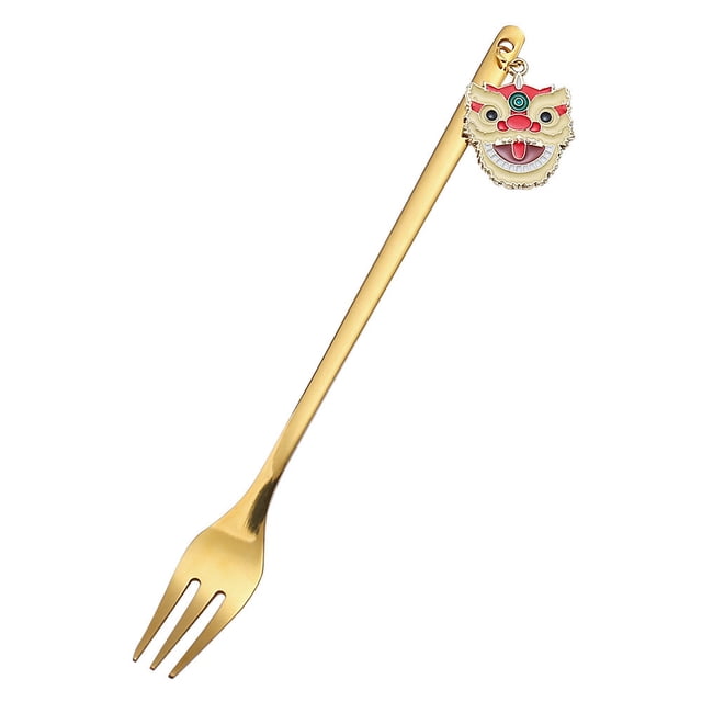 TIMIFIS Forks New Year Tableware Dessert Fork Stirring Small Fork New Year Gift Fork Flatware