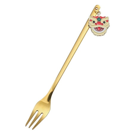 

Fjofpr New Year Tableware Dessert Fork Stirring Small Fork New Year Gift Forkfor Kitchen Decor