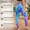 thumbnail image 4 of SEANATIVE Womens Leggings Mermaid Scales Print Blue Violet Gradient, XS, 4 of 6