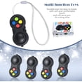 thumbnail image 5 of 4 Pieces Fidget Game Controller Pad, Keychain Fidget for Adults Teens, Mini Handheld Cam Fidget Pad Cube Anxiety and Stress Relief Sensory Toy with 8 Fun Features and Lanyard (Charming Color), 5 of 5