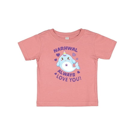 

Inktastic Narwhal Always Love You in Blue and Purple Gift Baby Boy or Baby Girl T-Shirt