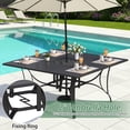 thumbnail image 4 of BUPPLEE 9-Piece Outdoor Dining Set for 8 with Swivel Chairs, Square Metal Table with Umbrella Hole for Patio, Deck and Backyard, 4 of 7