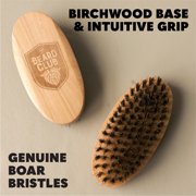 Beard Club Men's Boar Bristle Brush - Birchwood Grooming Tool for Styling, Taming and Healthy Beard Growth