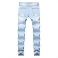 thumbnail image 7 of USNSM Jeans Fashion Trend Men's Micro-Stretch Slim Solid Elastic Small Straight Jeans Spring Summer Casual Full Long Pants Light Blue XXL, 7 of 7